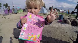 Refugee Child First Day of School - Idomeni Greece
