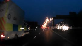 Nuclear Weapon Convoy In Storm Conditions in the UK