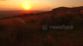 Beautiful sunset from the summit of a mountain