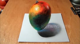 Watch My Draw a 3D Levitating Mango, Trick Art by Vamos