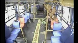 Woman throws food after being told to stop eating by bus driver