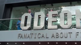 Nigel Farage on Odeon balcony at Brexit: The Movie premiere
