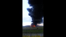 Major fire at tyre dump on the outskirts of Madrid, Spain