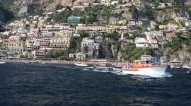 Positano  (Italy) coast from sea at summer