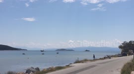 Aircraft low landing at Skiathos in Greece