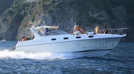 Yacht passing by in Amalfi coast, Italy