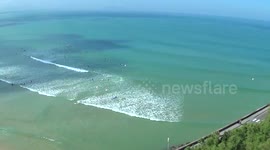 The most crowded surf spot in the world