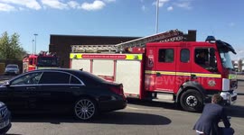 Fire engines arrive at Old Trafford after Man Utd match abandoned
