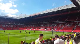 Footage from inside Old Trafford during yesterday's evacuation
