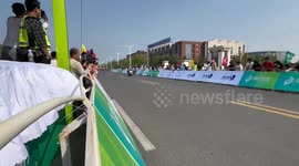 Mass fall and injuries at 2024 China Highway Cycling Professional League in Jiyuan