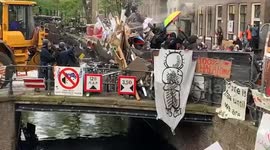 Police break up pro-Palestinian student protest at the University of Amsterdam