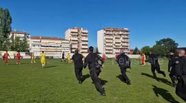 Chaos erupts at Greek football match after referee awards controversial penalty in title-deciding game
