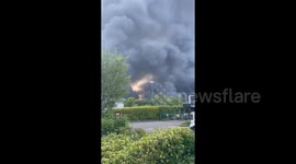 Giant plumes of black smoke fill air as huge blaze breaks out at industrial estate in Staffordshire