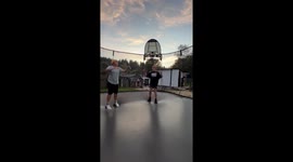 Young daredevil's double front flip ends in an unexpected nose smash