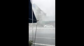 Video captures power poles falling in Hat Yai storm