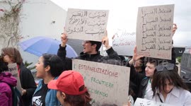 Tunisia: Tunisians protest in front of European Union headquarters