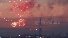 Victory Day's Fireworks lit the sky up in St Petersburg, Russia