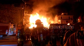 Inferno engulfs structures in West Cameron Township, Pennsylvania