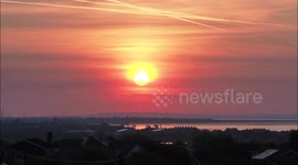 Stunning sunset ahead of fine weekend in Kent, UK