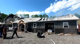 Commercial building fire with Tanker Task Force,  Dornsife, Pennsylvania
