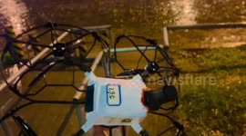 Hundreds of drones blown away in performance during thunderstorm