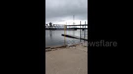 Barge strikes Fort Madison Bridge over Mississippi in Iowa