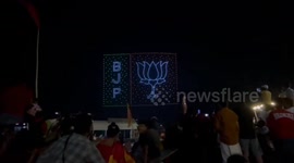 Northern India: Drones display BJP govt's work at Dashashwamedh Ghat ahead of PM Modi's roadshow, nomination