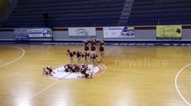 Gymnastics in Greece. An exhbition of grace and skills from young Greek girls.