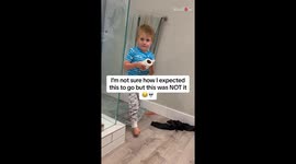 Mom hilariously outsmarted by 3 y/o son while attempting the classic 'Nutella Prank'