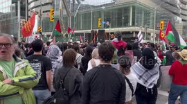 Toronto stands with Gaza: protesters rally outside Israeli Consulate