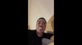 Gum blowing mishap