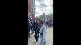 Palestine protest in Malmo before Eurovision Final on Saturday