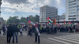 Protest happening in Malmo before Eurovision Final in Sweden