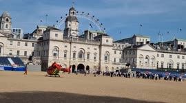 A London Air Ambulance takes off from Horseguards Parade