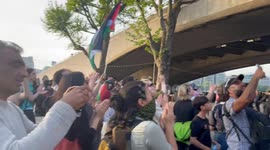 Youth Demand demonstrations on the south bank in London, calling for a complete ceasefire in Gaza.
