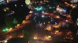 Drone footage shows thousands in Tbilisi protesting against foreign influence bill