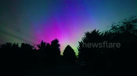Realtime video of Northern Lights Aurora above the UK - Sudbury, Suffolk - Captured on low light camera