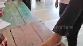 India: Voter without hands casts ballot using feet