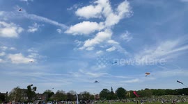 The annual Streatham Common Kite Day takes place with a wide array of strange looking kites