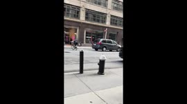 Filmer captures high-speed bike chase and police pursuit after dramatic collision