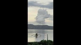 Plumes of gas emerge from Taal Volcano in the Philippines