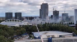 Fire erupts at swimming pool in Sydney Olympic Park