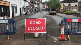Streets in historic market town left 'looking like a beach' following flash floods