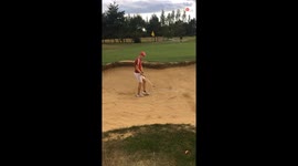 First timer's unexpected bunker shot lands a hole-in-one