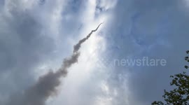 Homemade rockets launched for rain ritual in Thailand