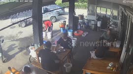 Customer's head engulfed in fireball when he lights cigarette