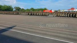 Locals line streets to watch impressive military parade in Malaysia