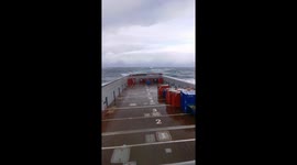 North Sea Waves Batter  Ship
