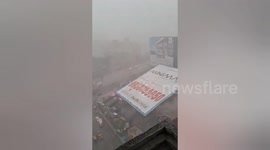 India: 100ft tall billboard falls onto people sheltering from Mumbai storm