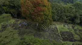 The Gunung Padang Pyramid Site In Indonesia  CIANJUR, INDONESIA - MAY 12: The Gunung Padang pyramid site in Cianjur, West Java, Indonesia, on May 12, 2024. Gunung Padang, also known as “mountain of enlightenment”, sits at the top of an extinct volcano and